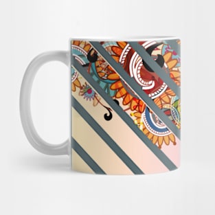 Pink Gradient Floral abstract illustration truck art Mug